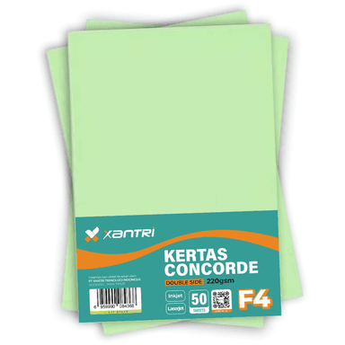 Kertas Concorde F4 220gr Light Green Isi 50 Lembar