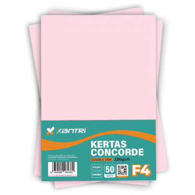 Kertas Concorde F4 220gr Light Soft Pink Isi 50 Lembar