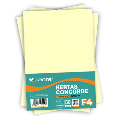 Kertas Concorde F4 220gr Light Yellow Isi 50 Lembar