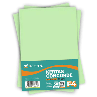 Kertas Concorde Xantri F4 90gr Light Green Isi 50 Lembar