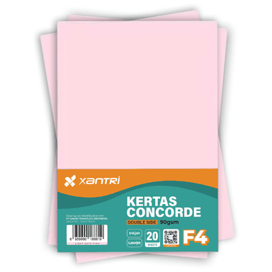 Kertas Concorde Xantri F4 90gr Light Pink Isi 20 Lembar