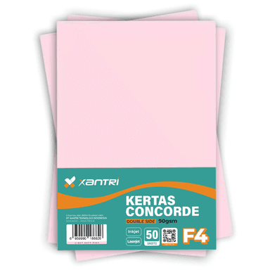 Kertas Concorde Xantri F4 90gr Light Pink Isi 50 Lembar